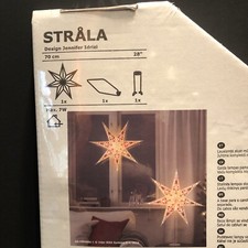 Ikea STRALA Star Pendant Lamp Shade White Red Grey Birds Bells 28 New