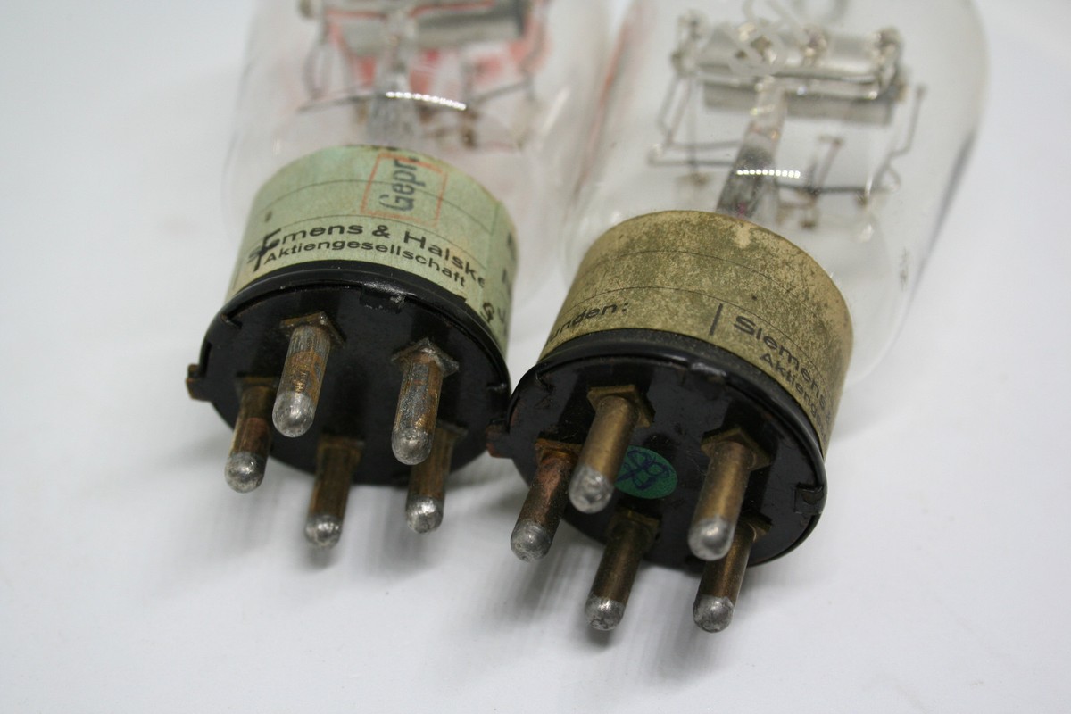 BO tube PAIR POST-RÖHRE Siemens & Halske DHT METAL TRIODE