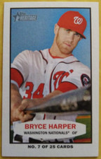 2014 Topps Heritage #65B-BH - Bryce Harper - No. 7 of 25 - Bazooka Mini