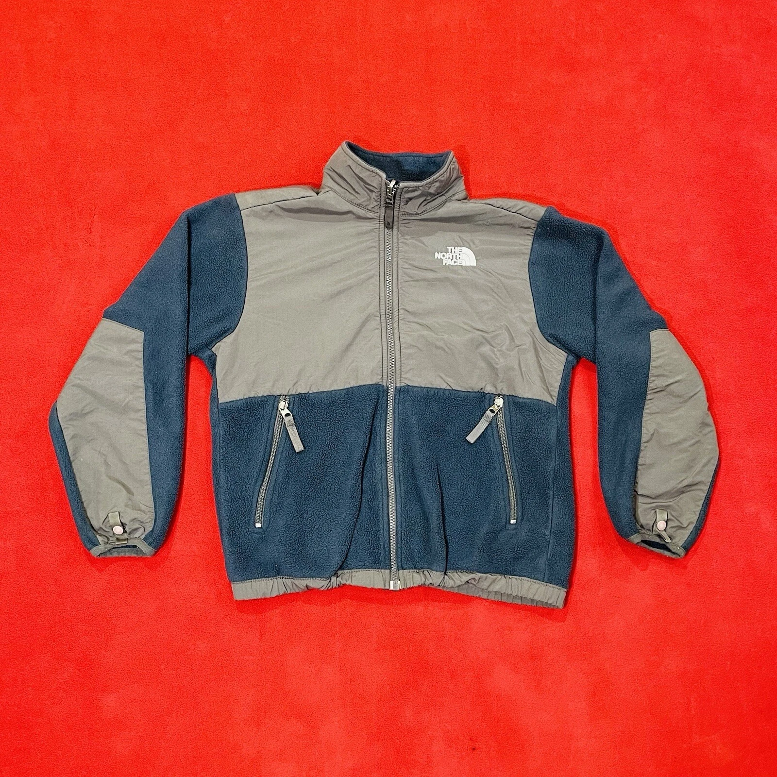 The North Face Denali Jacket Polartec Youth Boys Medium Dark Blue & Grey