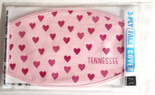 ROBIN RUTH 3 plis FACE COVER - Tennessee Pink Hearts - Taille unique