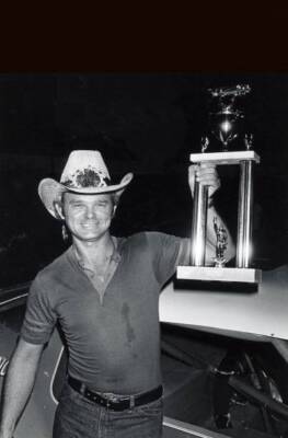 Jody Ridley shows off his new trophy after winning the Mason-Dixon - Old Photo