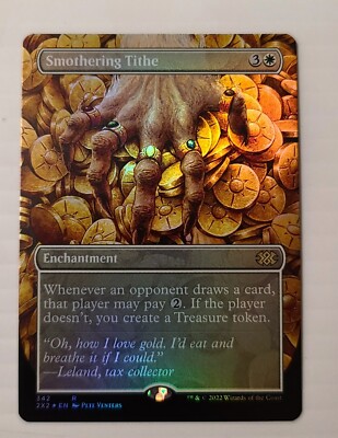MTG Smothering Tithe #342 Borderless, Foil Double Masters NM Pack