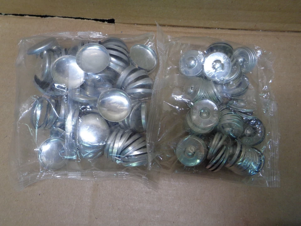 100 sets 30mm Fabric Cover Buttons Flat Ring Back DIY fabric button - Image 2 of 2