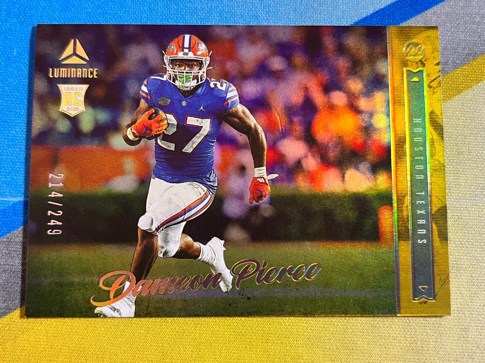 2022 Luminance DAMEON PIERCE Houston Texans #184 Rookie Gold #/249