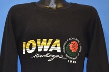 vintage 80s IOWA HAWKEYES FOOTBALL 1986 ROSE BOWL NCAA LS SWEATSHIRT COLLEGE XS