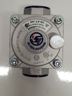 Seven Universe NG Natural Gas Regulator Model GR60N New #1912 3.5'' WC 1/2 PSI
