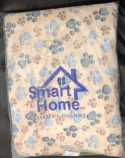   Smart Home Sm  Lg Paw Print Cat Dog Puppy Fleece Super Soft Blanket Pet Mat  
