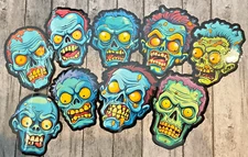 Colorful Cartoon Zombie Die Cut Stickers Set Laptop Sticker WaterBottle Sticker