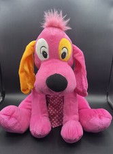 Kellytoy Pink Puppy Dog Plush Stuffed Animal Pink Polka Dot Tie Orange Ear 2010