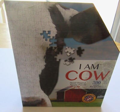 Madd Capp I AM COW JIGSAW PUZZLE- -head shaped 300 piece 18'' X 20''
