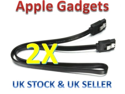 [2er-Pack] 50 cm SATA 3 Verriegelungsstecker 6 GB High-Speed-Kabel gerade Leitung - UK VERKÄUFER