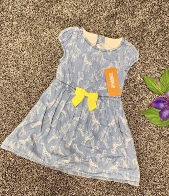 NWT Gymboree painting pals chambray giraffe dress 18-24 mo diaper cover
