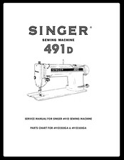 Manual de servicio y lista de piezas Singer 491D D2500GA D300GA: 43 páginas encuadernadas en bobina