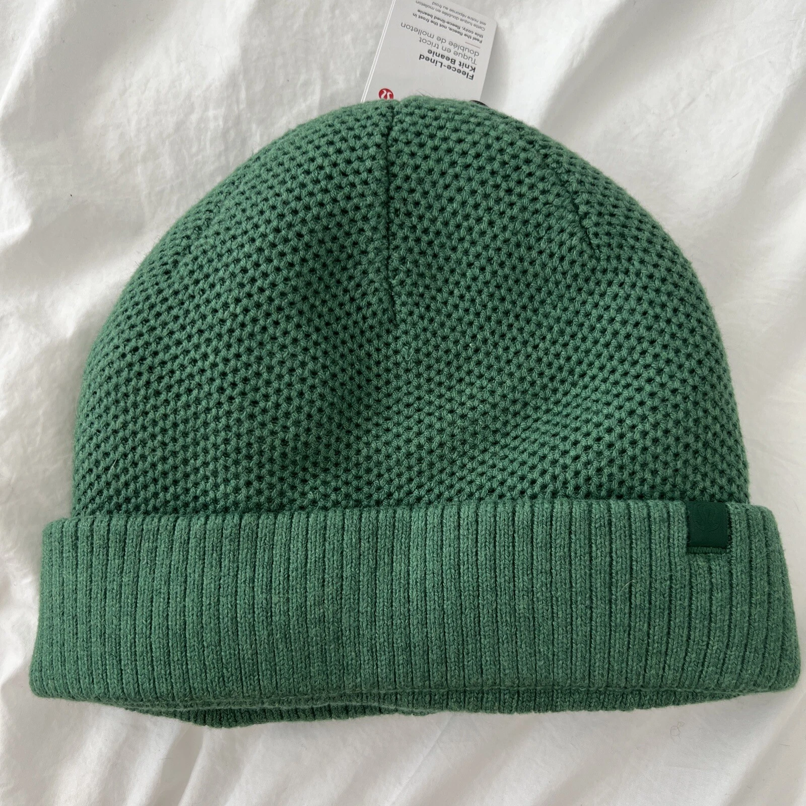 Lululemon Fleece Lined Knit Beanie NWT Heathered Everglade Green EVGH Sherpa