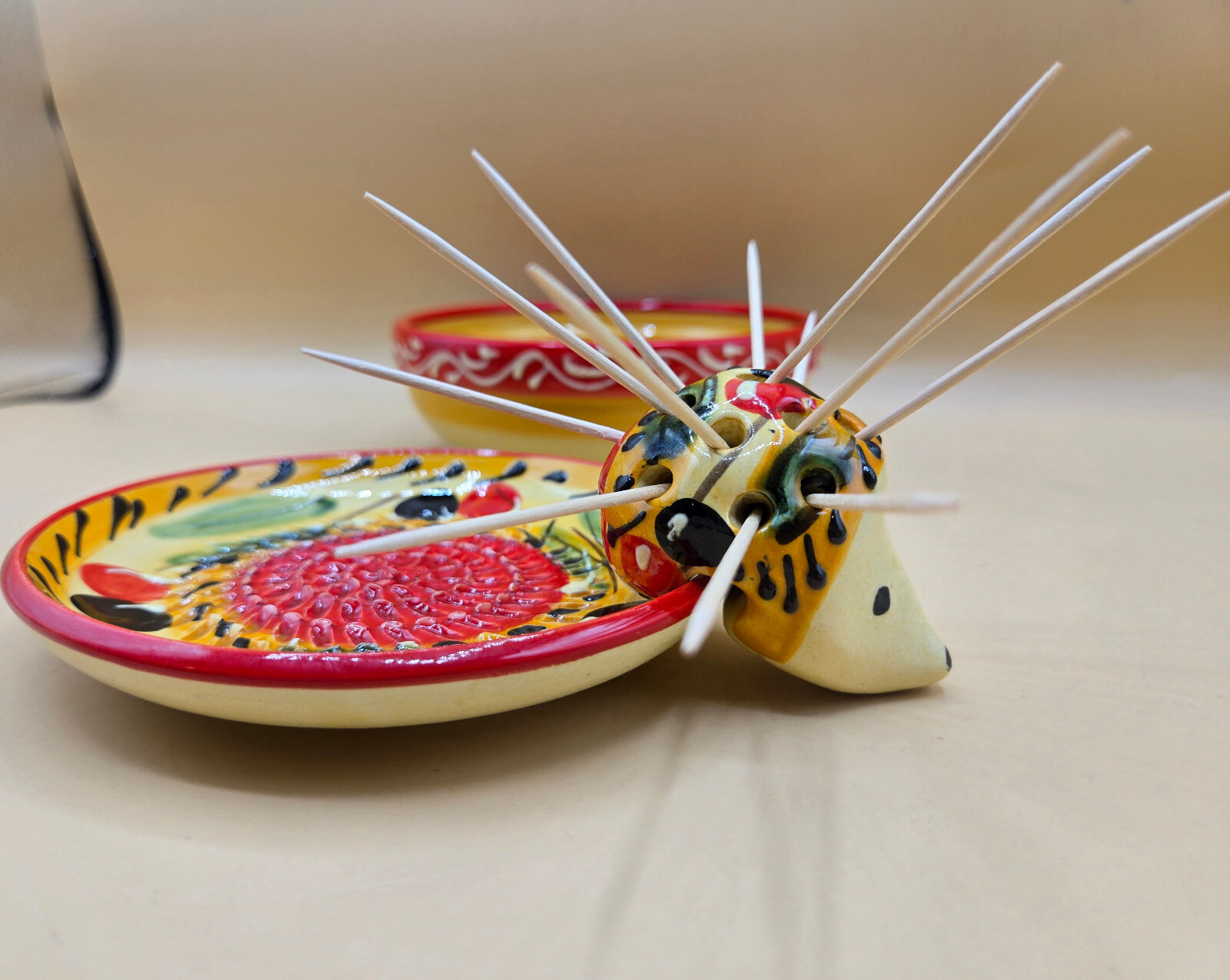 3pc Eleboraclon Artesanal Garlic Grater Zester Handmade & Painted Spain, EUC