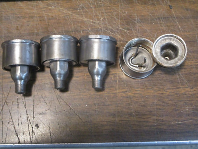 4 NOS 1/8'' Pipe Pressed Steel Grease Cups Gas Steam Engine Automobile 1-3/8'' Dia