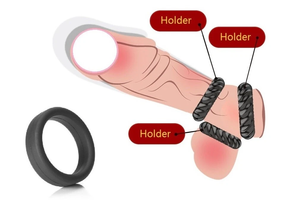 Rubber Penis Root Scrotum Holder Sleeve Rings Erection Premature