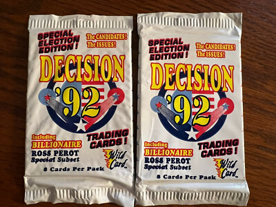 Election Voting Decision '92 Trading Card Pack Lot (2) Ross Perot