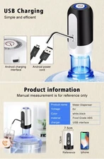 Water  Bottle Pump Dispenser Portable Rechargeable USA SELLER