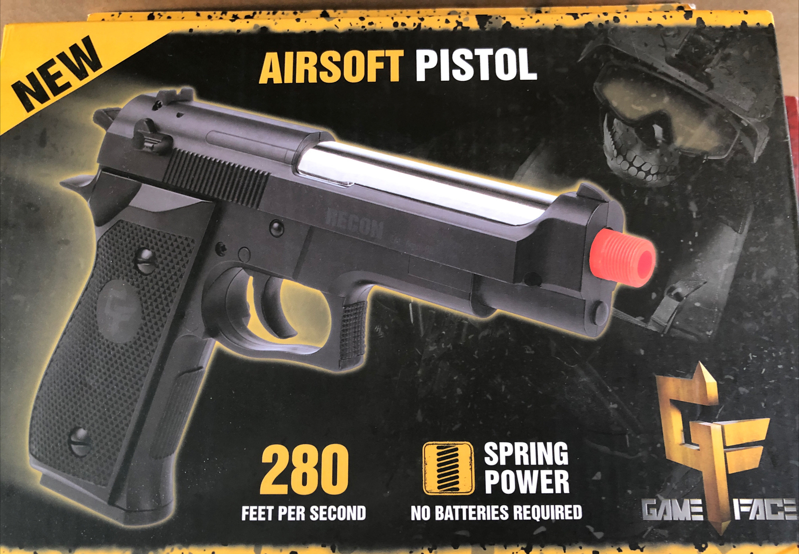 Game Face GFRAP22B Recon Spring Powered Single Shot Combat Pistol Black  6.0mm for sale online | eBay