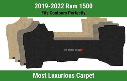 Lloyd Luxe Front Carpet Mat for '19-22 Ram 1500 w/Dodge Word and Stripes Logo