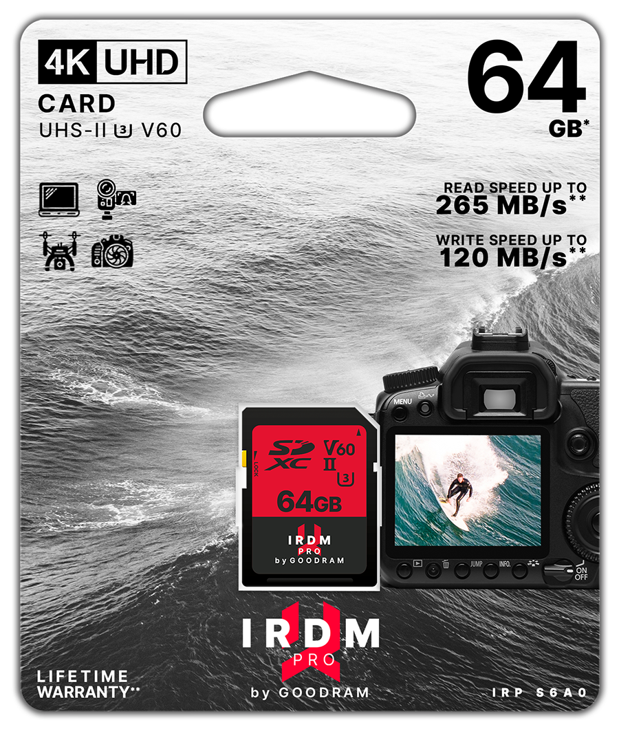 12216181 Scheda SD 64GB UHS II V60 GoodRAM - blister retail