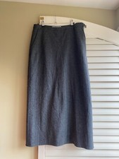 Vintage y2k Tommy Hilfiger Grey Wool Maxi Pencil Skirt Buckle Minimalist CBK 8