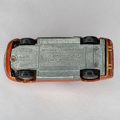 1970 Lesney Speed Kings Matchbox K-24 Lamborghini Miura Orange HTF