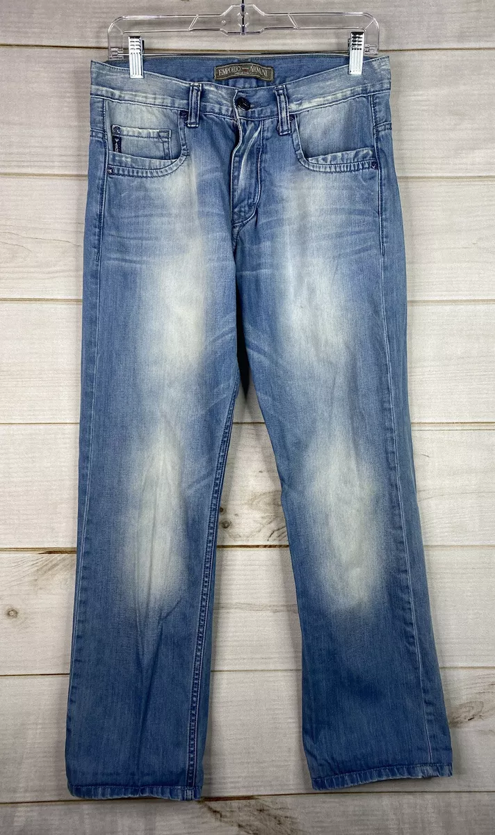 bronze Stereotype brysomme Armani Jeans AJ Jeans Mens Sz 30 Light Distressed Wash 100% Cotton Pockets  | eBay
