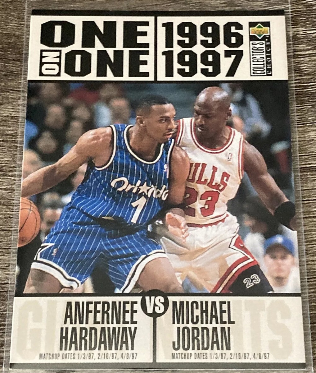 96-97 UD Collector's Choice One On One Michael Jordan vs 96-97 UD Collector's Choice One On One Michael Jordan vs
