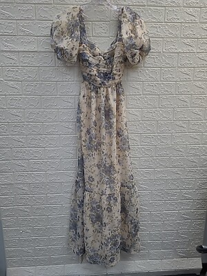 New Abercrombie & Fitch Emerson Short Sleeve Back Drama Bow Maxi Dress Sz  XSmall | eBay