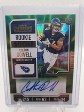 2023 Panini Contenders Colton Dowell Rookie Ticket Auto Green Lazer Titans #159