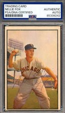 Nellie Fox PSA DNA Vintage Signed 1953 Bowman Color Autograph
