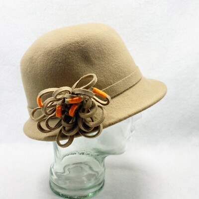 Adora Hats Tan Wools Bowler Cloche Bucket Hat | eBay display picture 2
