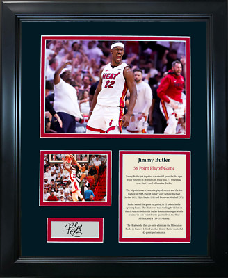 Framed Jimmy Butler 56 Point Playoff Game Facsimile Engraved Auto 12''x15'' Photo