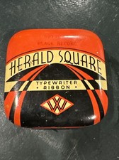 Vintage Herald Square Typewriter Ribbon Tin Underwood Portable Woolworths  thumbnail