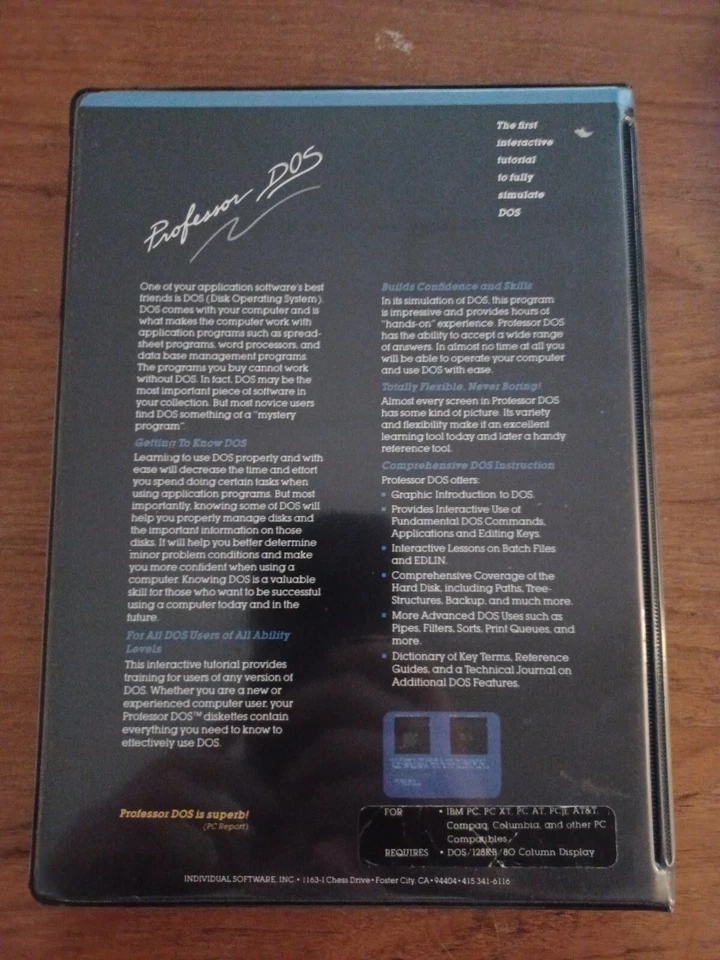 Individual Software Professor DOS Interactive Tutorial Simulation Vintage 1984 - Image 2 of 3