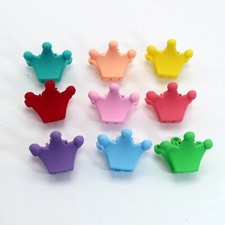20 Mixed Color Plastic Cute Mini Crown Hair Claw Clamps 22mm Small Hair Clips