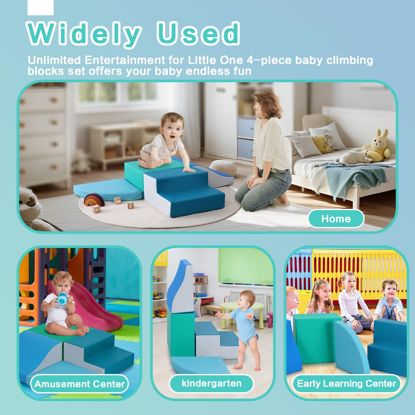 4-Pieces Climbing Toys for Toddlers: PU Leather - Soft Play Climbing for Todd...