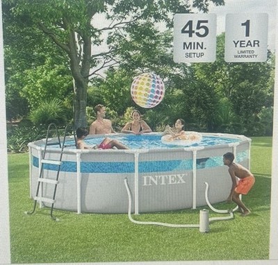 NEW Intex 26721MZ 14  x 42  Prism Frame Clearview Pool Set w/ Filter Pump Ladder