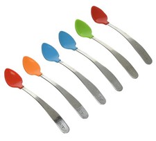 Gerber Graduates Soft-Bite Infant Spoons, Age 4 M, Silicone Tips, Qty 6