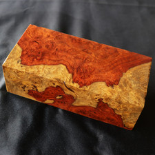 Amboyna Burl Exotic Wood Knife Handle Blank 75 160 50 mm for Crafts 1407