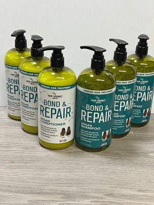 Hair Chemist Bond & Repair Argan Shampoo 1L Helps Repair Damaged Hair LOT of 6