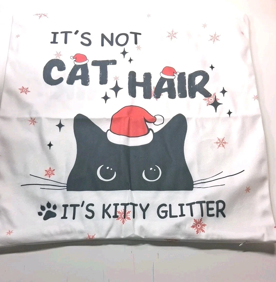 Lindo juego de 2 fundas de almohada suaves para gatito gato de 18" para sofá silla o cama Foto 3 de 4