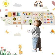 Elephant Activity Wall Busy Board Panels,Wooden Montessori Learning... Fast Ship
