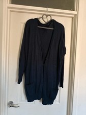 Capsule Navy Longline Open Front Cardigan Siz...