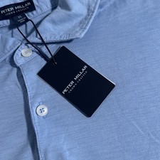 NEW Peter Millar Crown Crafted Men's XL Blue Frost Journeyman Pima Cotton Polo