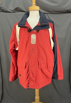 Vintage 90s Helly Hansen Helly Tech Jacket Mens Size L White Red Navy Hooded