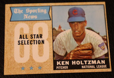 1968 TOPPS BASEBALL SET #380 Ken Holtzman All-Star, Chicago Cubs. VGEX
